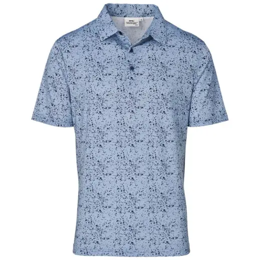 Mens Flexxion Golf Shirt Blue Front